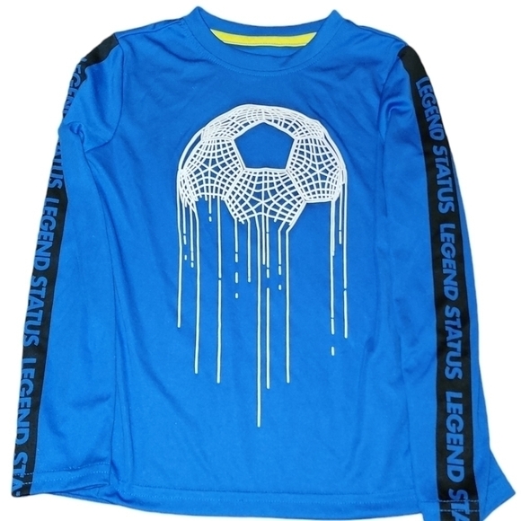 5/$10 Athletic Works size small blue long sleeve DriWorks top soccer graphic - Picture 2 of 7